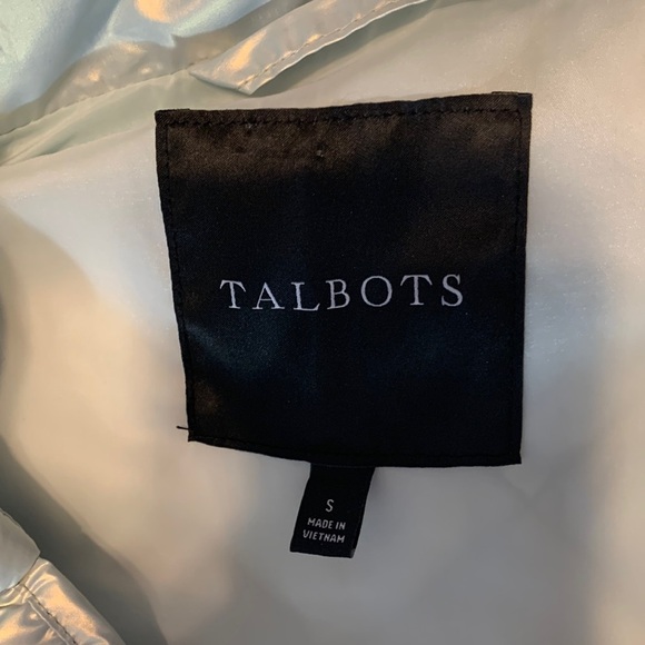 TALBOTS QUILTED DOWN PUFFER VEST PEARLIZED MINT GREEN SIZE S snowbound blue - Picture 3 of 7